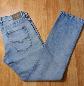 Mens Guess used jeans W33 L 32 faded blue ,tapered jean nonstretch. - Picture 1 of 8