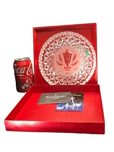 VTG Waterford Crystal 1984 Holly Lamp Christmas Plate With Box And Paperwork - Picture 1 of 4