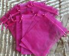 20 Fuchsia Luxury Organza Gift Bags Jewellery Pouch Wedding Candy Favour 9x12 cm