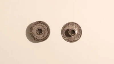 Ancienne Boucles d’Oreilles en Pièce de 20 Cents 1925 Indochine Piastre Colonie - Photo 1/4