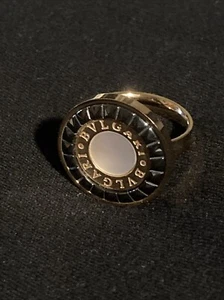Bvlgari Gold Plated Ring With Diamonds Jewelry Women Accessories - Picture 1 of 7