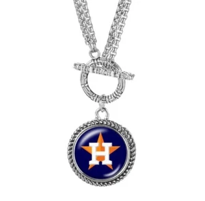 Baseball Charm Toggle Necklace Stainless Steel - Picture 1 of 2