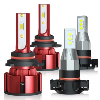 Para Chrysler 200 2011-2012 - 4x Bombillas LED 9012 Faro Alto Bajo Antiniebla 5202 Foto 1 de 4