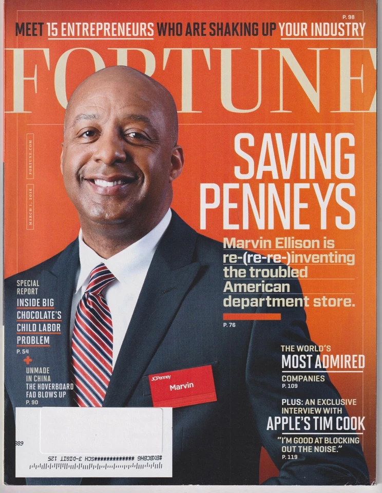 Fortune March 1, 2016 Marvin Ellison Saving Penneys, Apple’s Tim Cook, The World - Image 1 of 1