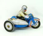 Vintage Tinplate Motorcycle With Sidecar Ms709 Wind-Up Toy
