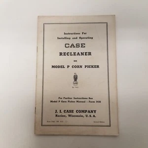 Vintage Case Recleaner on Model P Corn Picker, 2nd Edition, Form 5443 5M 6-51 - Picture 1 of 4