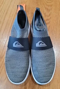 NIB Quiksilver Mens Amphibian Plus Slip On Shoes Gray and Black Size 9 10 - Picture 1 of 12