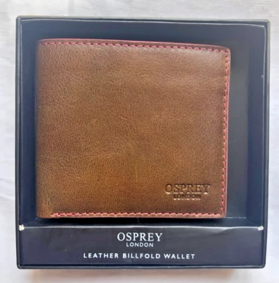 Billetera de cuero tostado genuino OSPREY LONDON - en caja nueva sin etiquetas Foto 1 de 4