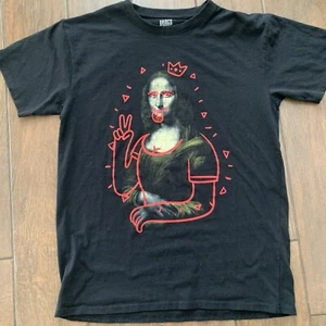 BRISCO Brands Mona Lisa Graffiti Tag Graphic T-Shirt Men's XL Black Shirt - Picture 1 of 5