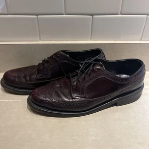 VINTAGE STIL COBURNE QUADRATISCH KLASSISCH BRAUN LEDER FLÜGELSPITZE POWER SCHUHE GRÖSSE 9,5 - Bild 1 von 8