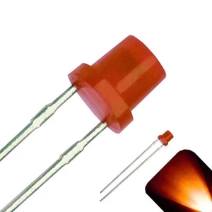 10 x LED 3 mm Bernstein Orange Streufarben Ultra Hell Flach Top Weitwinkel LEDs Licht - Bild 1 von 3