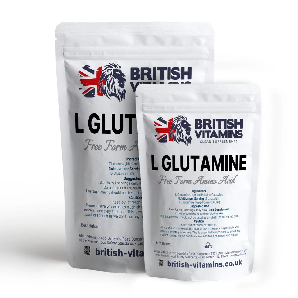 L-Glutamine 1700mg – Free Form Amino Acid in Clean Label Vegan Capsules - Image 1 of 4