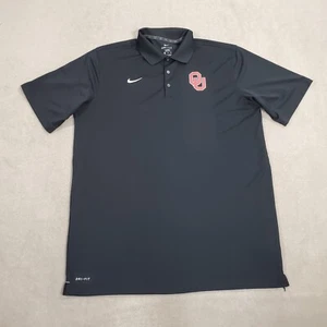 Oklahoma Sooners Polo Shirt Mens 2XLT XXLT Tall Black Nike Dri Fit Short Sleeve - Picture 1 of 8