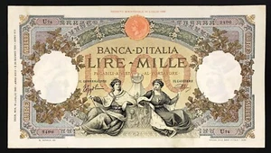 1000 LIRE regine del mare fascio Roma 16 07 1940 Raro bb/spl pressata LOTTO 3235 - Foto 1 di 2