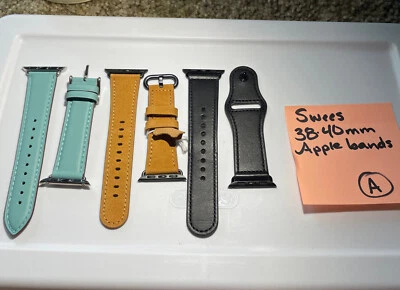 Pulseiras de couro SWEES compatíveis para Apple Watch iWatch 38mm 40mm, couro genuíno - Imagem 1 de 4