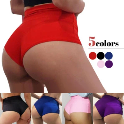 Women Sexy Push Up High Waist Yoga Shorts Sports Butt Lift Hot Pants Gym Workout - Image 1 of 4