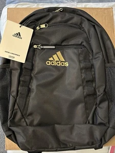 Adidas 19'' Durable Backpack Black/Gold 15" Laptop Bag Padded Shoulder Straps - Picture 1 of 7