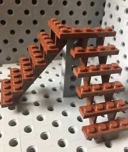 Lego Brown Open Staircase Stairs Steps Ladder New Lot Of 2 - Picture 1 of 2