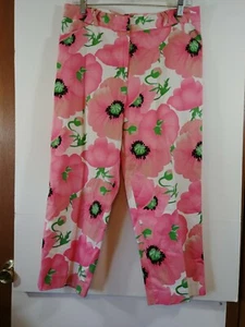 Shegos Floreale Beach Capris, Corallo Multicolore, Zip Frontale, Tasche, #2223 - Foto 1 di 6
