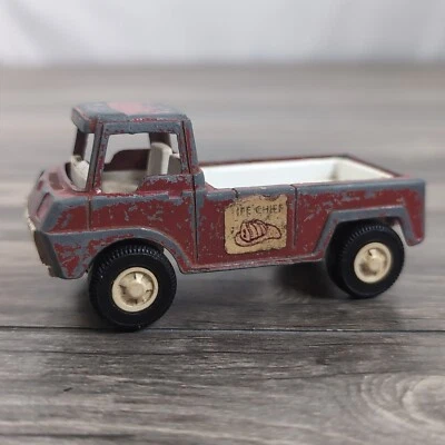 Camioneta pickup TootsieToy Red Fire Chief 1969 fundida a presión con plataforma de plástico de colección Foto 1 de 4