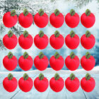 24X 3Cm Rote Äpfel Weihnachtsbaumhänger Glitzer Ornamente Für Dekoration (Rot)