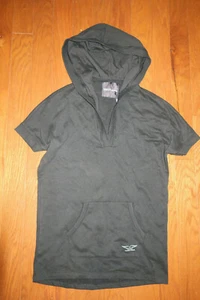 XS VICTORIA'S SECRET HOODY SWEATSHIRT ANGEL SUPERMODEL HOOD TOP BLACK PULLOVER - Picture 1 of 4