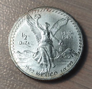 MEXICO LIBERTAD 1/2 ONZA TROY 1992 PLATA SC- - Picture 1 of 2