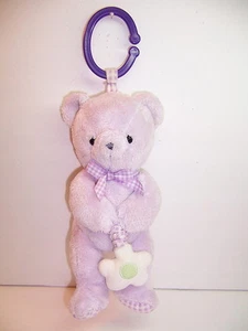 CARTER'S BEAR - PURPLE / FLOWER  PLUSH RATTLE VIBRATING TOY - VGC - Picture 1 of 2