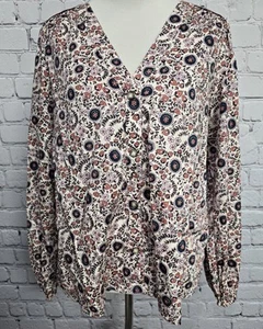 Xirena Sadie Top Medium Off White Floral Boho Prairie Blouse Cottagecore Peasant - Picture 1 of 10