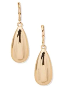 Nine West Earrings Gold Tone Teardrop Lever Back Drop Earring Women Jewelry NW - Picture 1 of 16