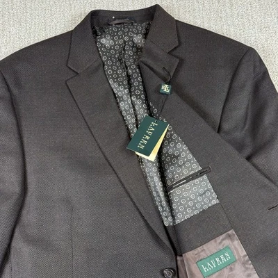 NWT Lauren Ralph Lauren Men’s 50R Brown Two Button Single Vent Blazer Sport Coat - Image 1 of 4