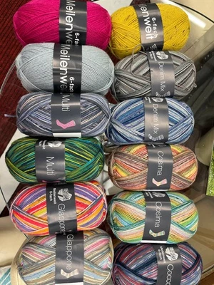 Lana Grossa Meilenweit 6-fach, Sockenwolle, SW/PA, 150g ca. 390m, versch.Sorten - Bild 1 von 3