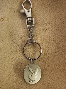  Playboy Bunny Keychain Silver Tone App 4 1/4" Long  Ex Con Free Shipping USA On - Picture 1 of 4