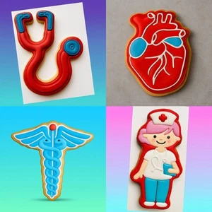 Medical Doctor Nurse Items Cookie Cutters fondant - Picture 1 of 13