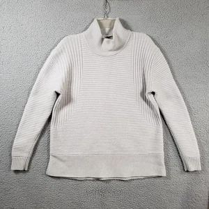 Athleta Sweater Womens Medium Gray 100% Merino Wool Mock Neck Oversized Boxy Fit - Picture 1 of 11