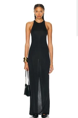 Maxi Vestido Jersey Negro NUEVO CON ETIQUETAS SAINT LAURENT YSL Etiquetas Adjuntas $2690 Foto 1 de 4