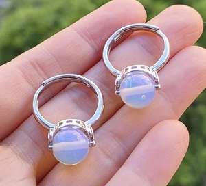 2pz Anelli Dito Pietra Opale Coppia Chakra Reiki Amuleto Regolabile - Foto 1 di 1