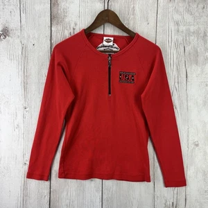 Harley Davidson Youth 1/4 Zip Pullover Sweater Large Red Lebanon NJ Embroidered - Picture 1 of 11