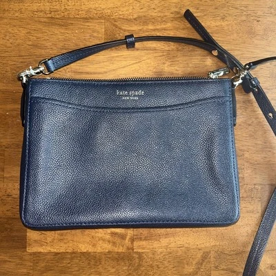 Kate Spade Margaux Medium Convertible Crossbody Navy Blue Pre-Owned Authentic - Image 1 of 4