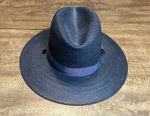 Stratton Self Forming Straw Hat Sheriff State Trooper Size 6 3/4 Dark Gray - Picture 1 of 17