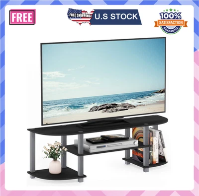 Широкая подставка для гостиной развлекательного центра телевизора Turn-S-Tube черная серая - Изображение 1 из 4