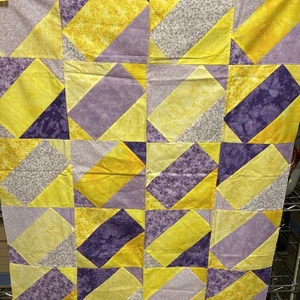 Unfinished Quilt Top 37" x 46" Purple & Yellow 3g - Picture 1 of 5