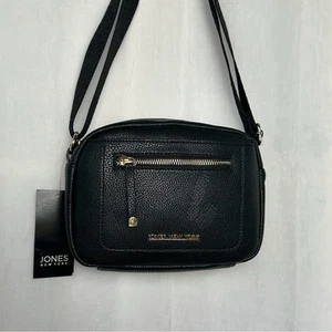 Jones New York Black Pebbled Faux Leather Crossbody Bag - Picture 1 of 16