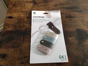 U Brands Cord Straps 4 Count Vegan Leather Cable Organizers Assorted Colors - Picture 1 of 5