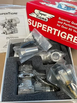 SUPERTIGRE GS40 RING W/Silent Muffler 2 Stroke model Engine NEW IN ORIGINAL BOX  - Image 1 of 4