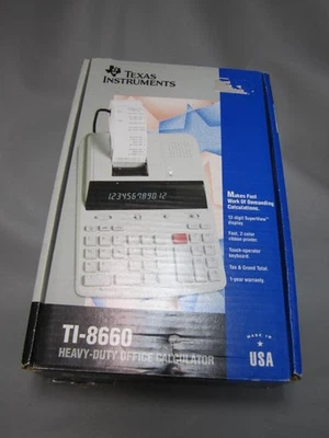 Texas Instruments TI-8660 Tax SuperView Printing Calculator Machine NEW Open Box - Image 1 of 4