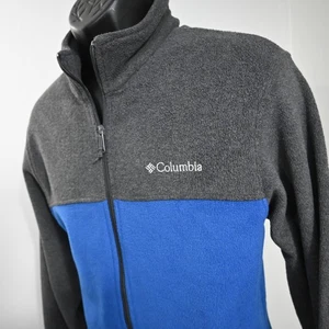 Columbia Fleece Full Zip Jacke grau/blau langarm mit Taschen Herren Größe Medium - Bild 1 von 10