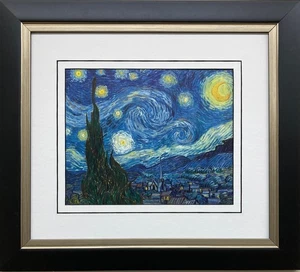 Vincent Van Gogh "Die Sternennacht (klein)" Neu INDIVIDUELL GERAHMTE KUNST MOMA modern - Bild 1 von 3