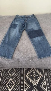Jeans Old Navy Patch taglia 6 OG larghi vita alta - Foto 1 di 4