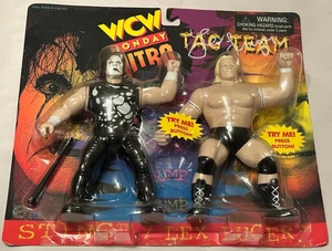Lex Luger Signed WCW Lex Luger & Sting Tag Team Vibrating Figure Set Toymakers - Picture 1 of 7